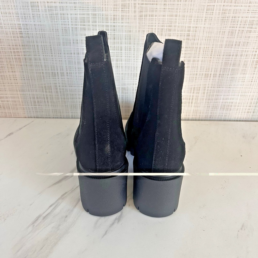 Suede Boots Lisa Vicky JOLT-V Black Split Suede Ankle Chunky Women's Sz 7.5 New! - Picture 3 of 5